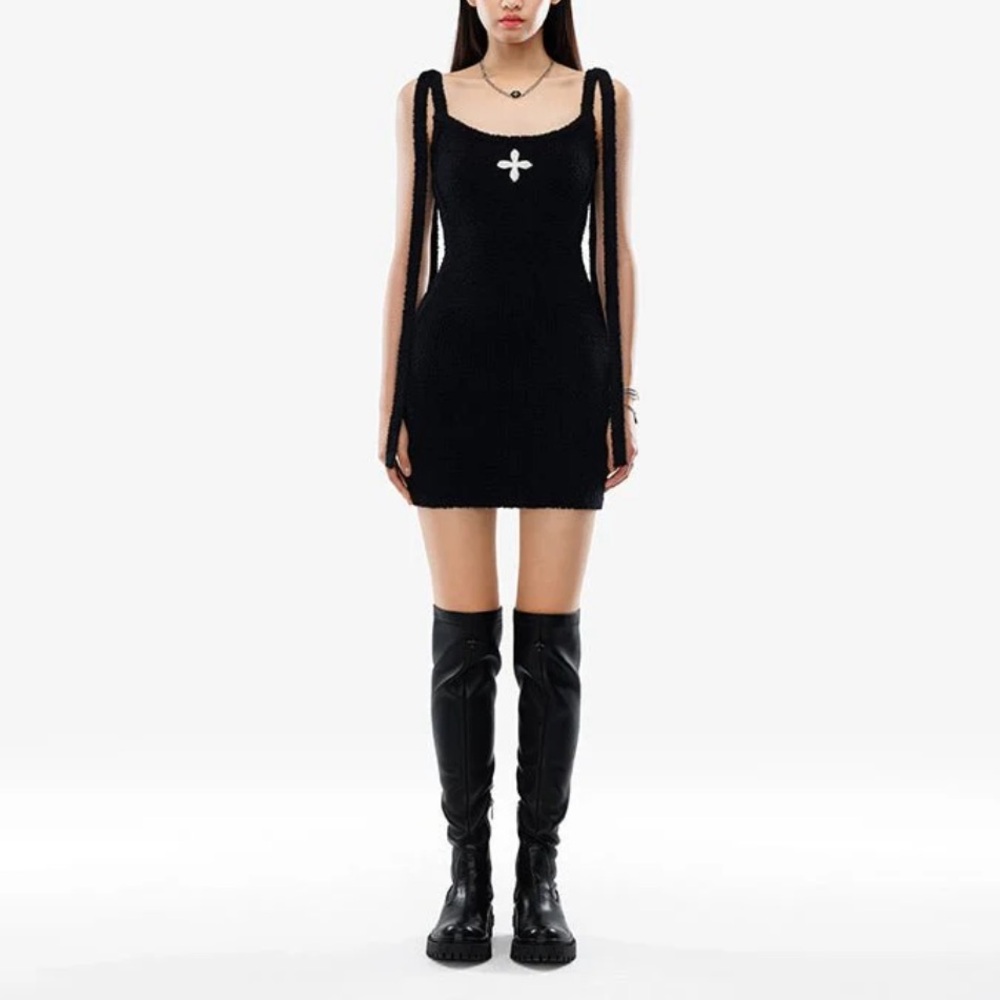 SMFK STRAY WANDERING SAVAGE KNITTED HALTER DRESS Size S - Picture 1 of 7